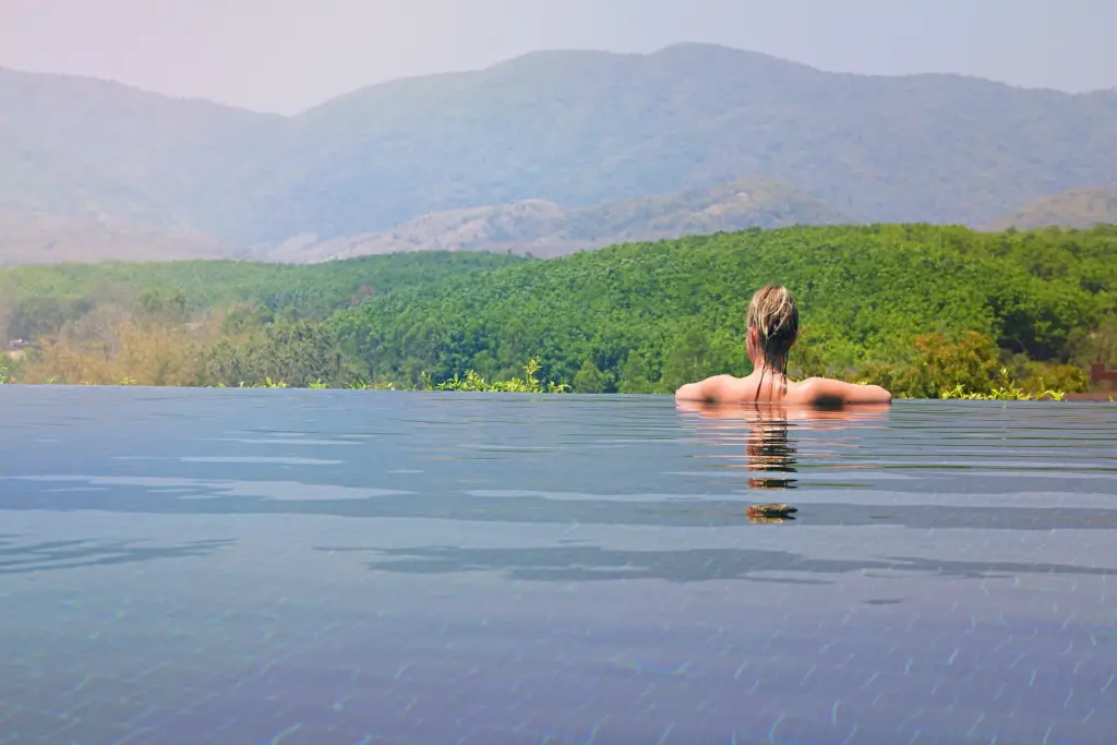 girl swimming pool